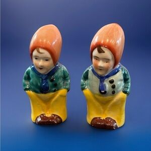 Vintage Dutch Boy And Girl Salt And Pepper Shakers Made in Japan Colorful